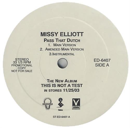 Missy Misdemeanor Elliott Pass That Dutch 12" vinyl single (12 inch record / Maxi-single) US MSY12PA263064