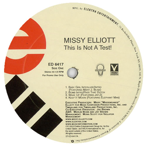 Missy Misdemeanor Elliott This Is Not A Test! 2-LP vinyl record set (Double LP Album) US MSY2LTH470735