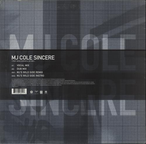 MJ Cole Sincere 12" vinyl single (12 inch record / Maxi-single) UK MJC12SI835799