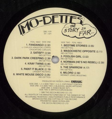 Mo-dettes The Story So Far vinyl LP album (LP record) UK DTTLPTH740258