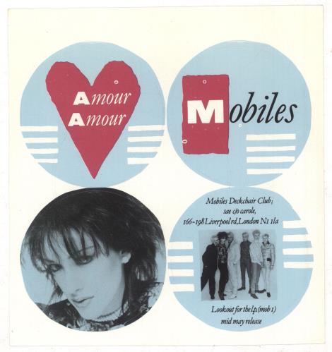 Mobiles Amour Amour + Stickers 7" vinyl single (7 inch record / 45) French NPD07AM738499