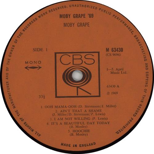 Moby Grape Moby Grape '69 vinyl LP album (LP record) UK MBGLPMO665892