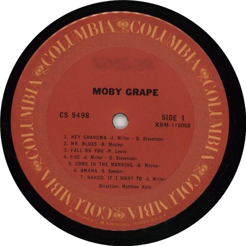 Moby Grape Moby Grape vinyl LP album (LP record) US MBGLPMO766258