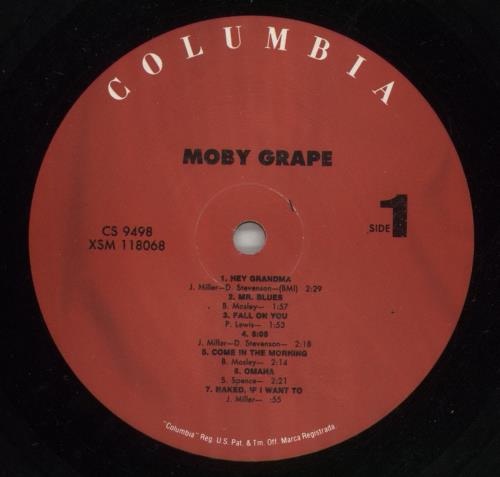Moby Grape Moby Grape vinyl LP album (LP record) US MBGLPMO867396