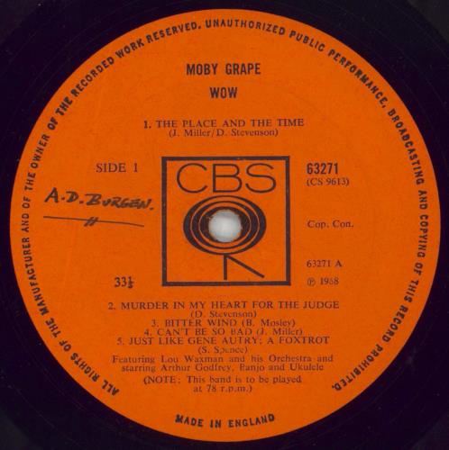 Moby Grape Wow - 1st - EX vinyl LP album (LP record) UK MBGLPWO545445