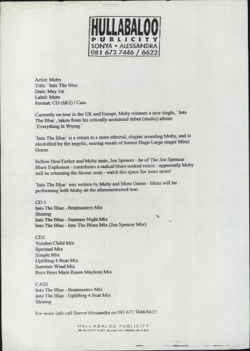 Moby Into The Blue - double pack + Publicity insert 12" vinyl single (12 inch record / Maxi-single) UK MBY12IN829308