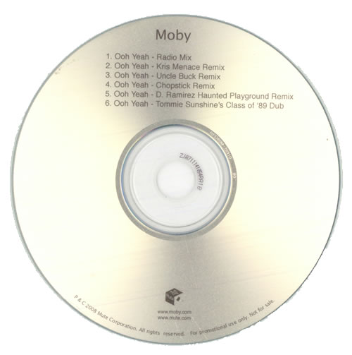 Moby Ooh Yeah CD-R acetate US MBYCROO518238