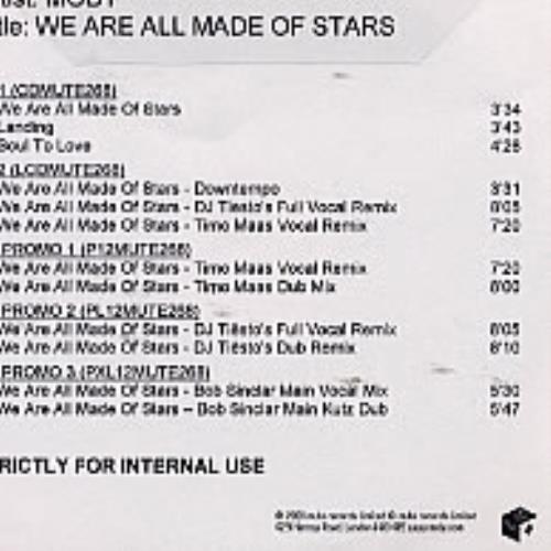 Moby We Are All Made Of Stars CD-R acetate UK MBYCRWE216036