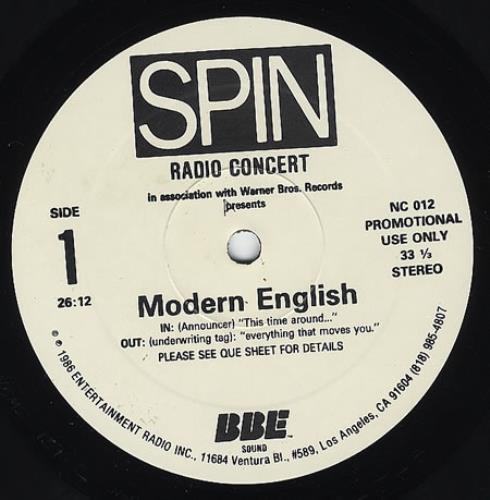 Modern English Radio Concert vinyl LP album (LP record) US MOELPRA356778