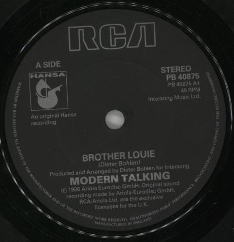 Modern Talking Brother Louie 7" vinyl single (7 inch record / 45) UK MOD07BR294071
