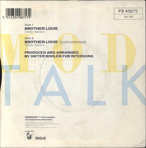 Modern Talking Brother Louie 7" vinyl single (7 inch record / 45) UK MOD07BR294071