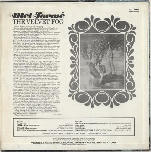 Modern Times The Velvet Fog vinyl LP album (LP record) US M-TLPTH707550
