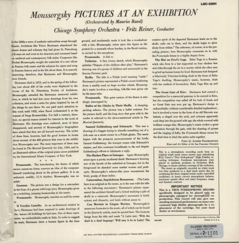 Modest Petrovich Mussorgsky Mussorgsky: Pictures At An Exhibition - 180g vinyl LP album (LP record) US M25LPMU880371
