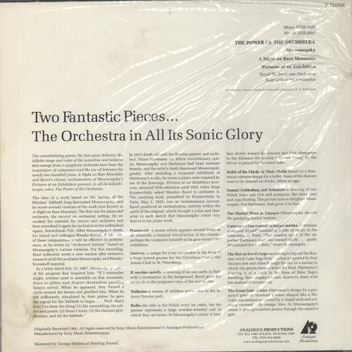 Modest Petrovich Mussorgsky The Power Of The Orchestra : A Night On Bare Mountain / Pictures At An Exhibition - 180gm Vinyl vinyl LP album (LP record) US M25LPTH878709