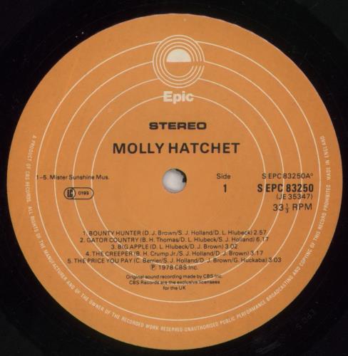 Molly Hatchet Molly Hatchet - Gold stamp vinyl LP album (LP record) UK MYHLPMO859313