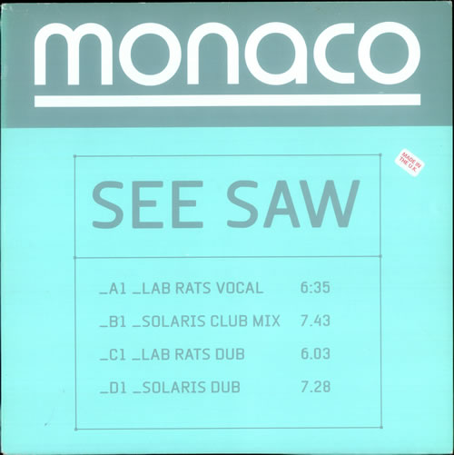 Monaco See Saw 2-LP vinyl record set (Double LP Album) UK MNA2LSE190894