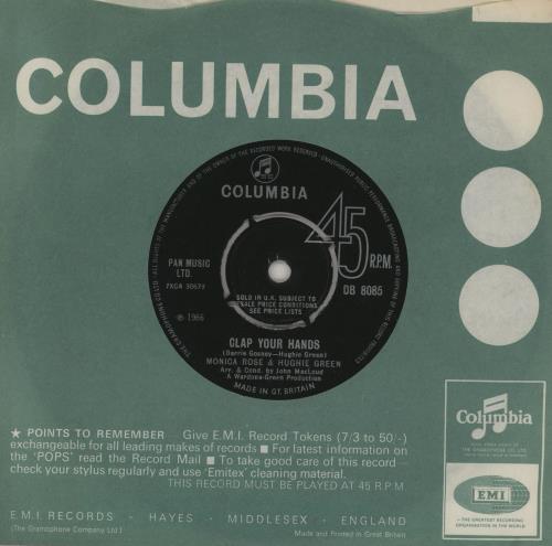 Monica Rose & Hughie Green Clap Your Hands 7" vinyl single (7 inch record / 45) UK 26U07CL762890