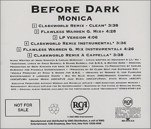 Monica Before Dark CD single (CD5 / 5") US MNIC5BE386424