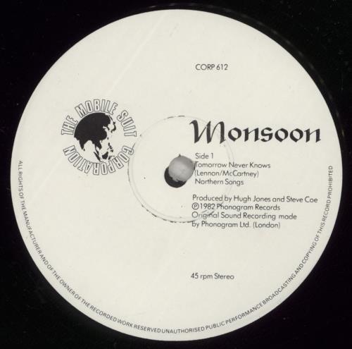Monsoon Tomorrow Never Knows 12" vinyl single (12 inch record / Maxi-single) UK MSO12TO111768