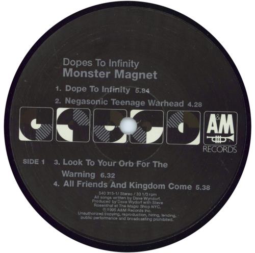 Monster Magnet Dopes To Infinity 2-LP vinyl record set (Double LP Album) UK MMG2LDO692003