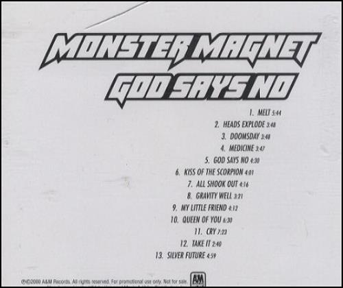 Monster Magnet God Says No CD album (CDLP) US MMGCDGO174167