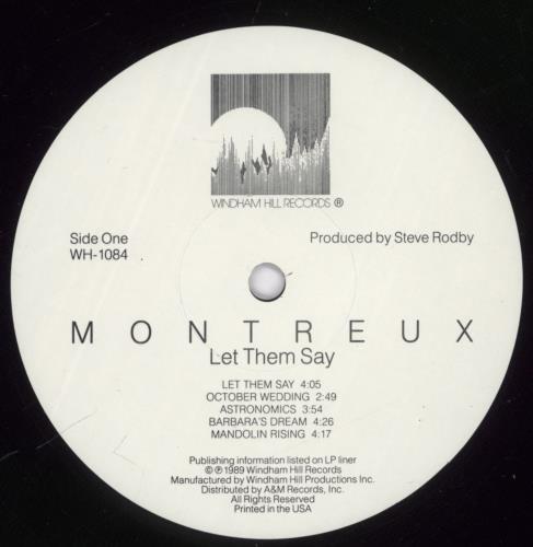 Montreux Let Them Say vinyl LP album (LP record) US OPQLPLE655186