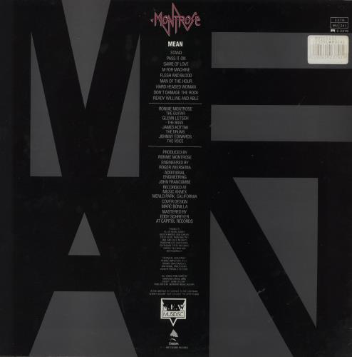 Montrose Mean vinyl LP album (LP record) French TROLPME760326