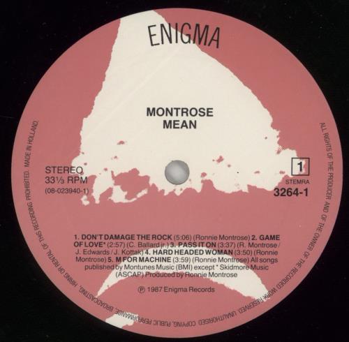 Montrose Mean vinyl LP album (LP record) Dutch TROLPME865068