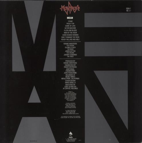 Montrose Mean vinyl LP album (LP record) Dutch TROLPME865068