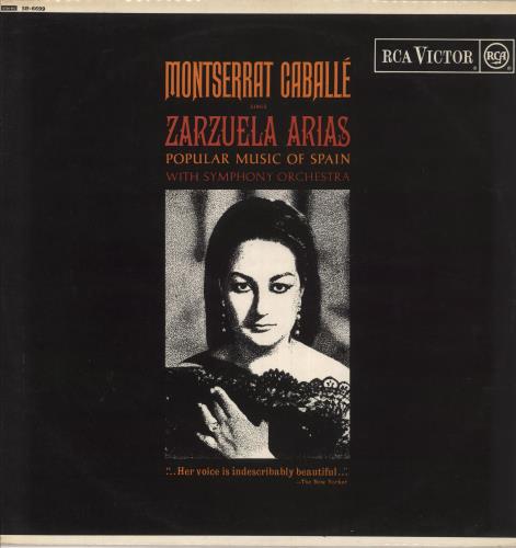 Montserrat Caballe Zarzuela Arias (Popular Music Of Spain) vinyl LP album (LP record) UK MA2LPZA747937