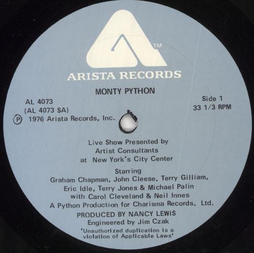 Monty Python Live At City Center vinyl LP album (LP record) US PYTLPLI363605