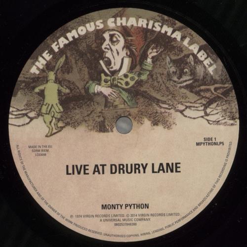 Monty Python Live At Drury Lane vinyl LP album (LP record) UK PYTLPLI878279
