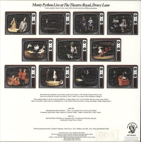 Monty Python Live At Drury Lane vinyl LP album (LP record) UK PYTLPLI878279