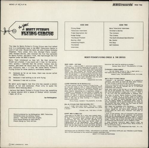 Monty Python Monty Python's Flying Circus - 2nd vinyl LP album (LP record) UK PYTLPMO596806