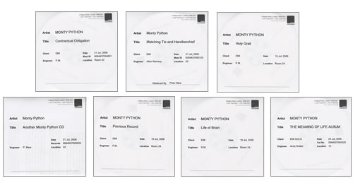 Monty Python Set of Eight Remastered CD-R Acetates CD-R acetate UK PYTCRSE381135