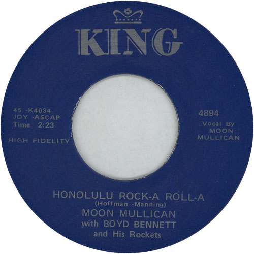 Moon Mullican Honolulu Rock-A Roll-A / Seven Nights To Rock 7" vinyl single (7 inch record / 45) US N2O07HO629142