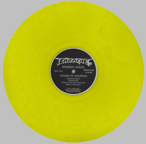 Morbid Angel Altars Of Madness - Yellow Vinyl vinyl LP album (LP record) UK MRDLPAL823446