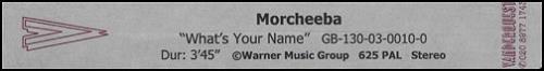 Morcheeba What's Your Name video (VHS or PAL or NTSC) UK HEEVIWH269805