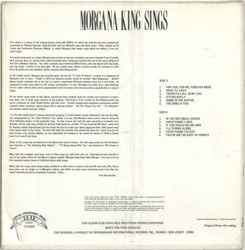Morgana King Morgana King Sings vinyl LP album (LP record) US MK0LPMO677112