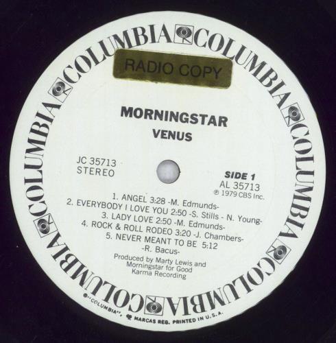 Morningstar Venus - White Label vinyl LP album (LP record) US 8P-LPVE848060