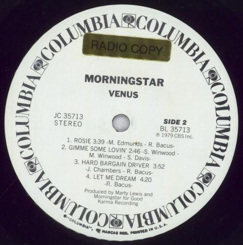Morningstar Venus - White Label vinyl LP album (LP record) US 8P-LPVE848060