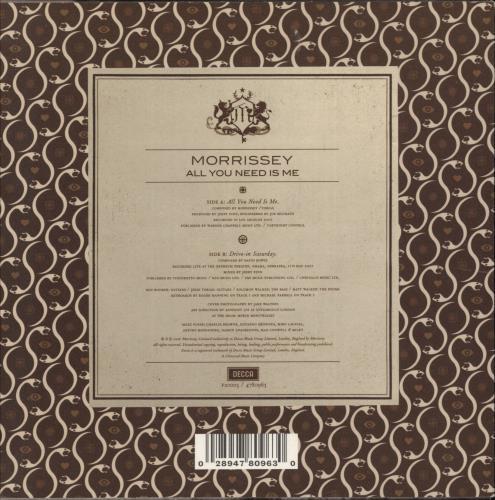Morrissey All You Need Is Me 7" vinyl single (7 inch record / 45) UK MOR07AL434475
