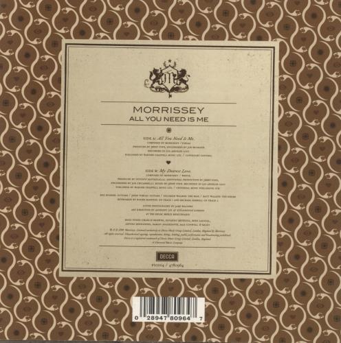 Morrissey All You Need Is Me 7" vinyl single (7 inch record / 45) UK MOR07AL434476