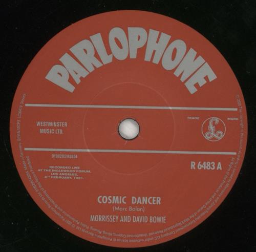Morrissey Cosmic Dancer 7" vinyl single (7 inch record / 45) UK MOR07CO865105