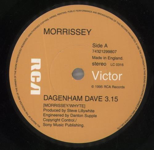 Morrissey Dagenham Dave 7" vinyl single (7 inch record / 45) UK MOR07DA51901