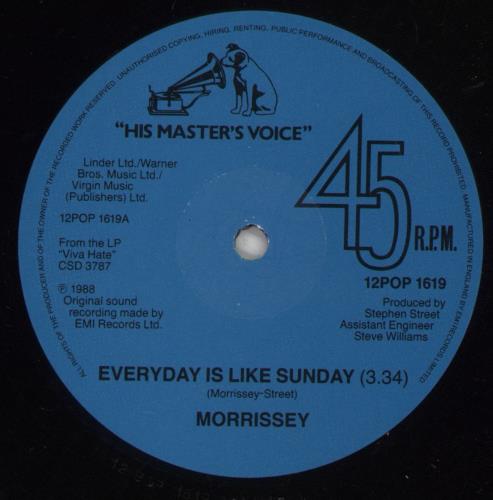 Morrissey Everyday Is Like Sunday 12" vinyl single (12 inch record / Maxi-single) UK MOR12EV18704