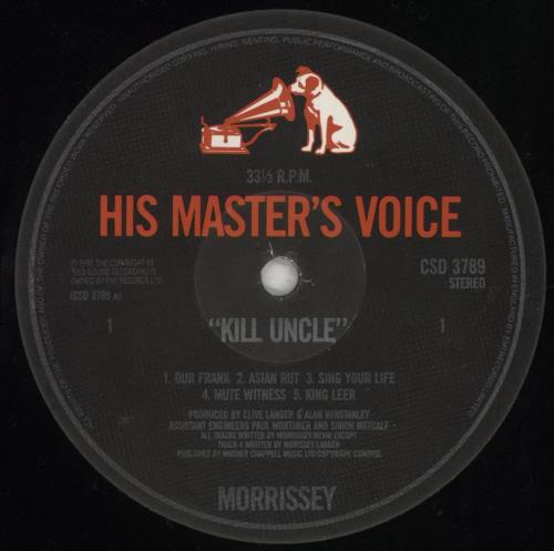 Morrissey Kill Uncle - EX vinyl LP album (LP record) UK MORLPKI697523