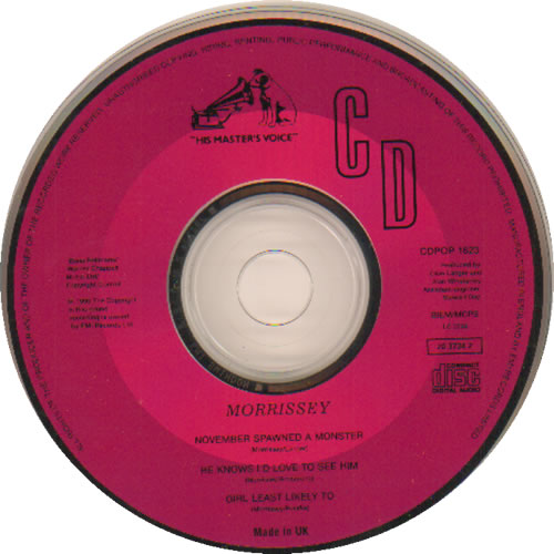 Morrissey November Spawned A Monster CD single (CD5 / 5") UK MORC5NO06967