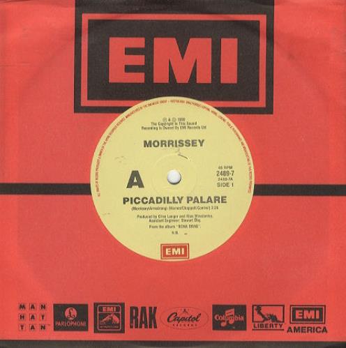 Morrissey Piccadilly Palare 7" vinyl single (7 inch record / 45) Australian MOR07PI265185