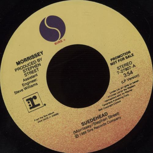 Morrissey Suedehead - p/s 7" vinyl single (7 inch record / 45) US MOR07SU00117